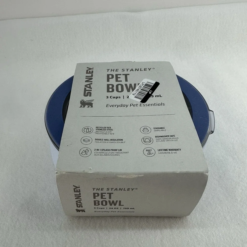 Stanley Pet Bowl 3 Cup 24 oz Stainless Steel Light Denim Blue w/ Lid